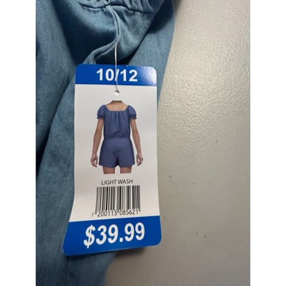 Gap Kids Knot-Tie Romper, Chambray, Size 10/12 - Picture 7 of 8